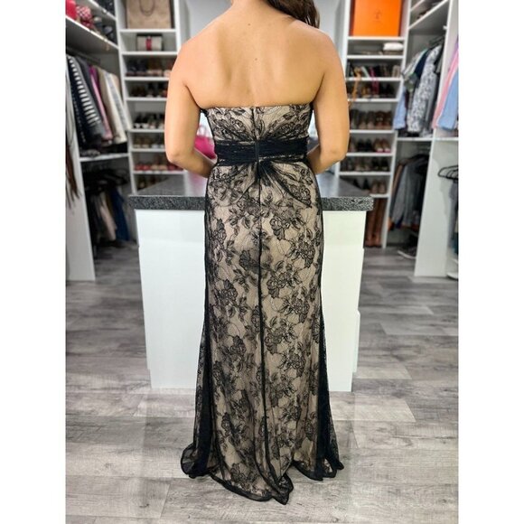 Faviana Black Lace Strapless Elegant Formal Gown $398 - Picture 7 of 11